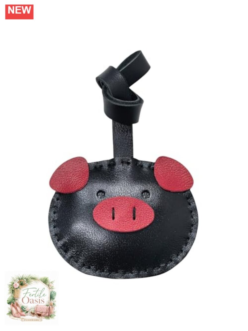 Faux Leather Pig Bag Charm Handbag Accessory Keychain